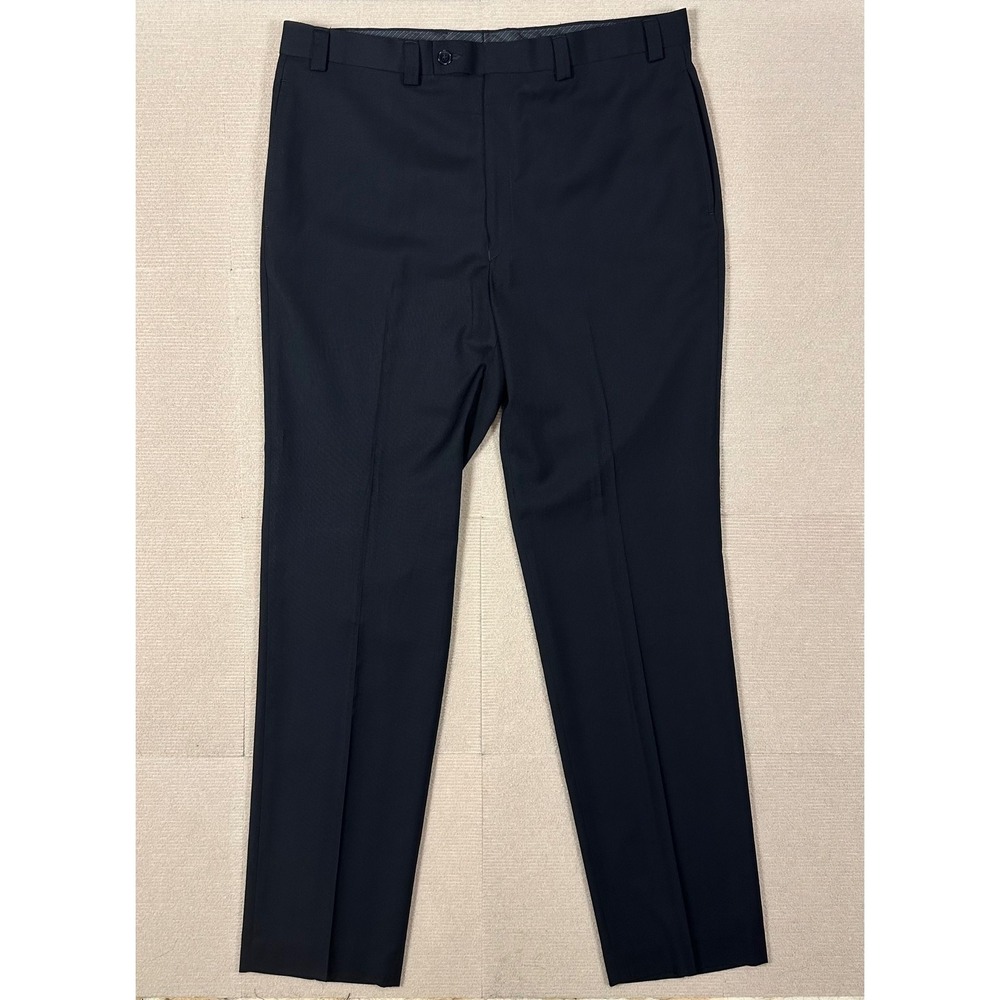 Calvin Klein Dress Pants Mens 36x34 Black Flat Front Straight Leg